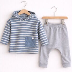 Gymboree Harem Pants Set 18-24M Easy Peasy Hoodie Neutral Baby Outfit Boys Girls